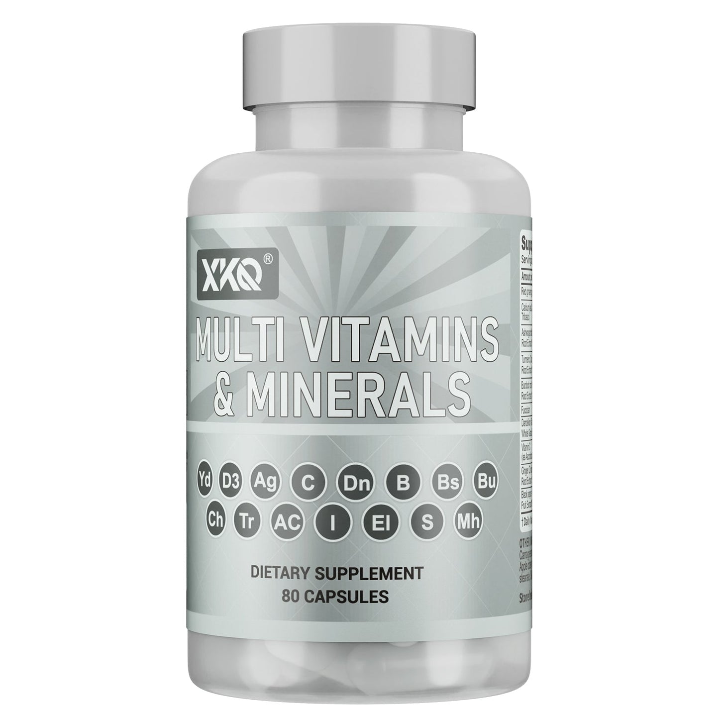 XKQ Multi Vitamins & Minerals - 80 Capsules, Comprehensive Nutritional Support XKQ Nutra Shop