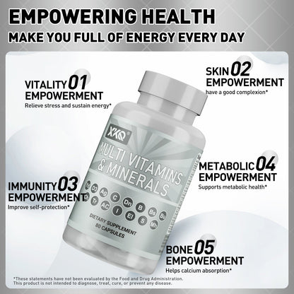 XKQ Multi Vitamins & Minerals - 80 Capsules, Comprehensive Nutritional Support XKQ Nutra Shop