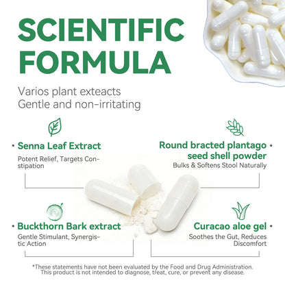 XKQ Natural Gut Detoxification Capsule Plant Formula,Gentle regulation of intestines | Relieve constipation, promote digestive health | 60 capsules, veganFriendly supplements
