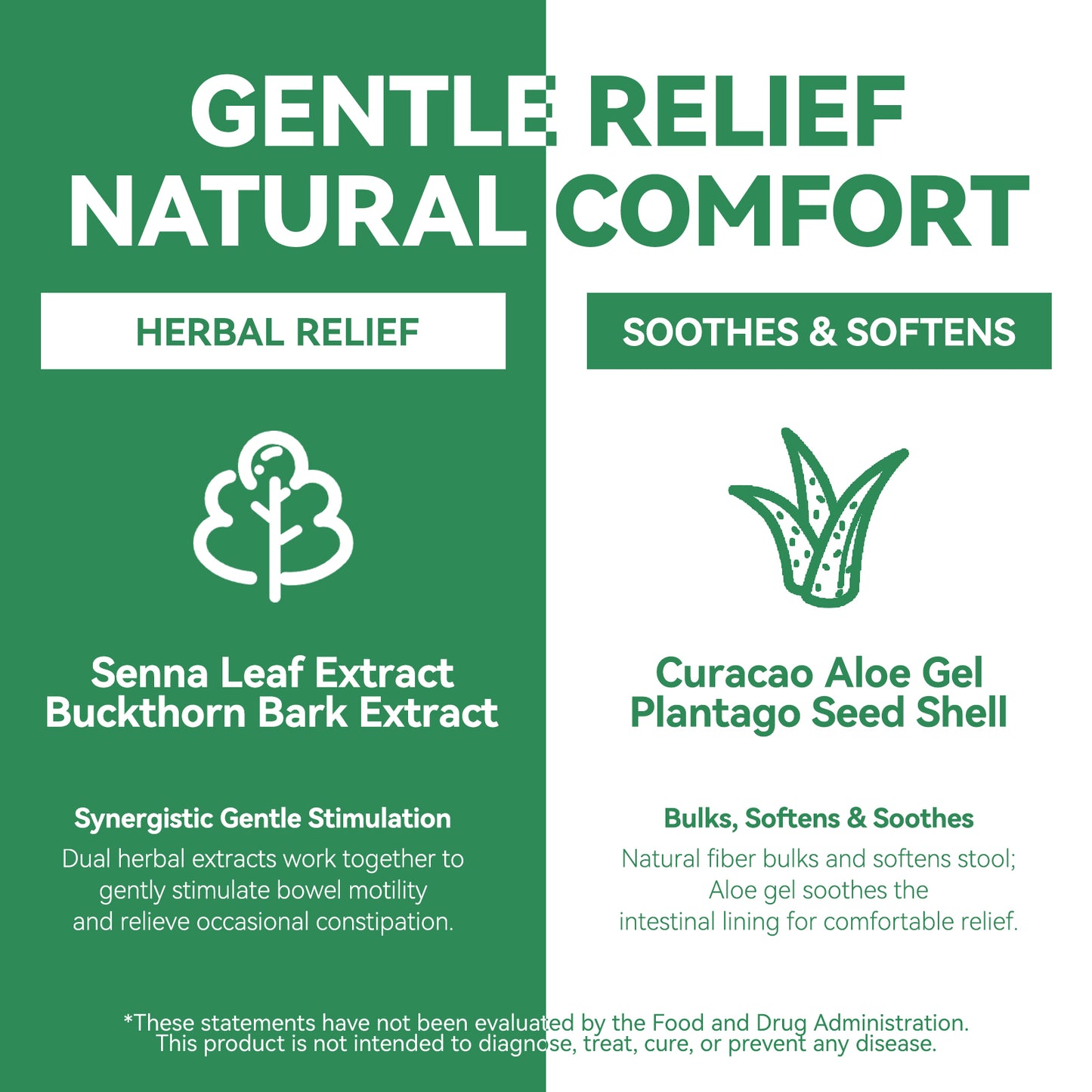 XKQ Natural Gut Detoxification Capsule Plant Formula,Gentle regulation of intestines | Relieve constipation, promote digestive health | 60 capsules, veganFriendly supplements